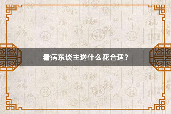 看病东谈主送什么花合适?