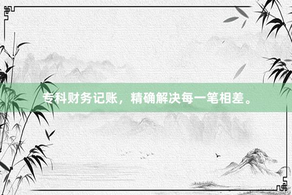 专科财务记账,精确解决每一笔相差。