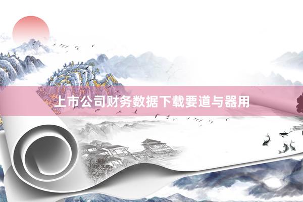 上市公司财务数据下载要道与器用